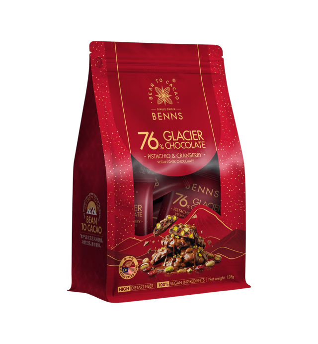 76% Pistachio & Cranberry Glacier Chocolate