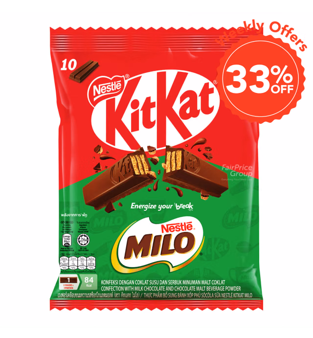 Nestle Kit Kat 2 Finger Chocolate Bar - Milo