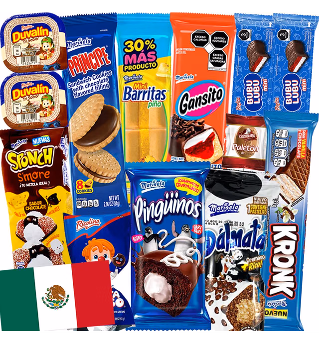 Charloo Premium Mexican Candy Box + FREE Surprise! - Tiktok Candy From Around The World Box - Dulces Mexicanos - Weird Candy Tik Tok Candy Trends Exotic Candy - International Rare Unique Cool Foreign Gift Candy, 14 Pieces