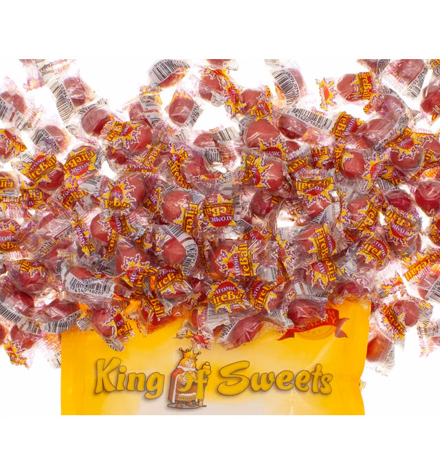 Atomic Fireballs - Medium - Ferrara Candy Co. | Intensely Cinnamon Hard Candy + Individually Wrapped Candy Pack | Movie Theater & Halloween Candy Pack | XL 2 Pound Bulk Candy Bag King of Sweets