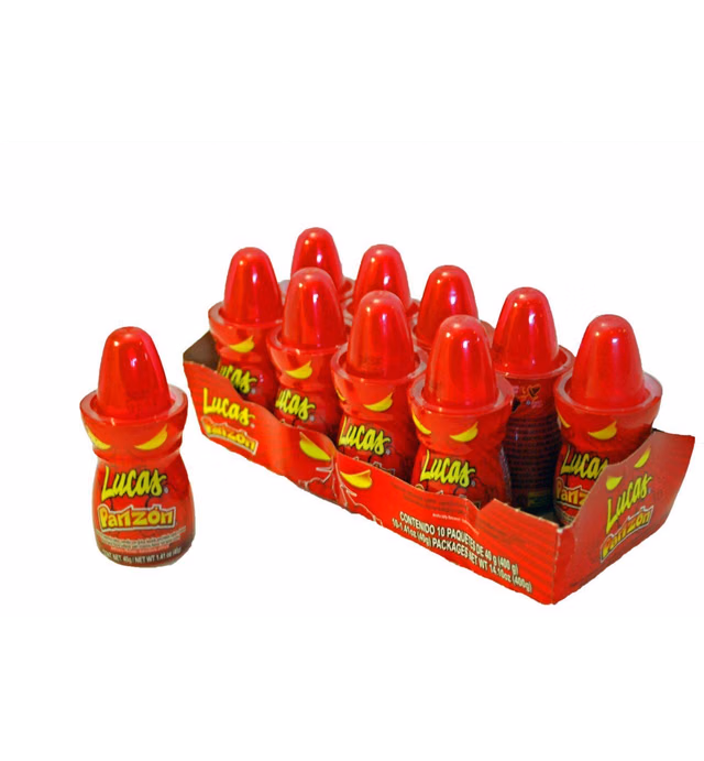 Lucas Panzon Watermelon hard candy and chamoy liquid candy, 10 ct