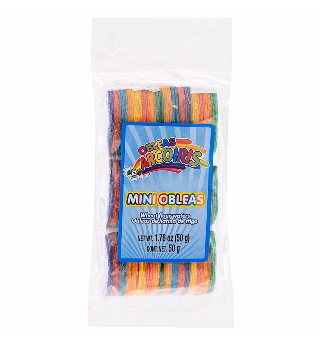 Mi Dulce Mexico ARCOIRIS OBLEAS Mini wheat waffers candy 1.76 oz (50g)