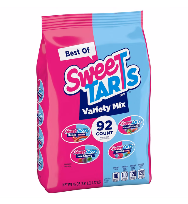 SweeTARTS Candy Best of Variety Pack, 92 Pieces, 45 oz