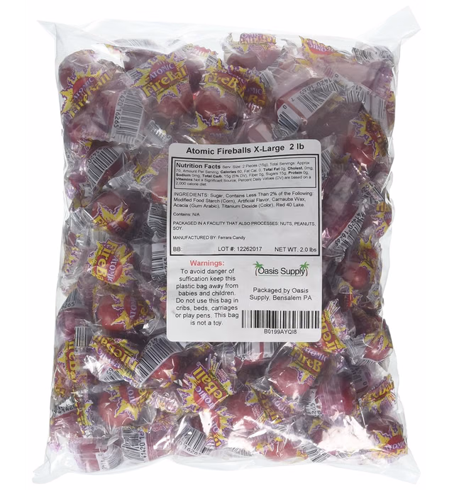 Ferrara Candy Atomic Fireballs Medium (Fireball Fire ball) (2Lb) by SweetGourmet