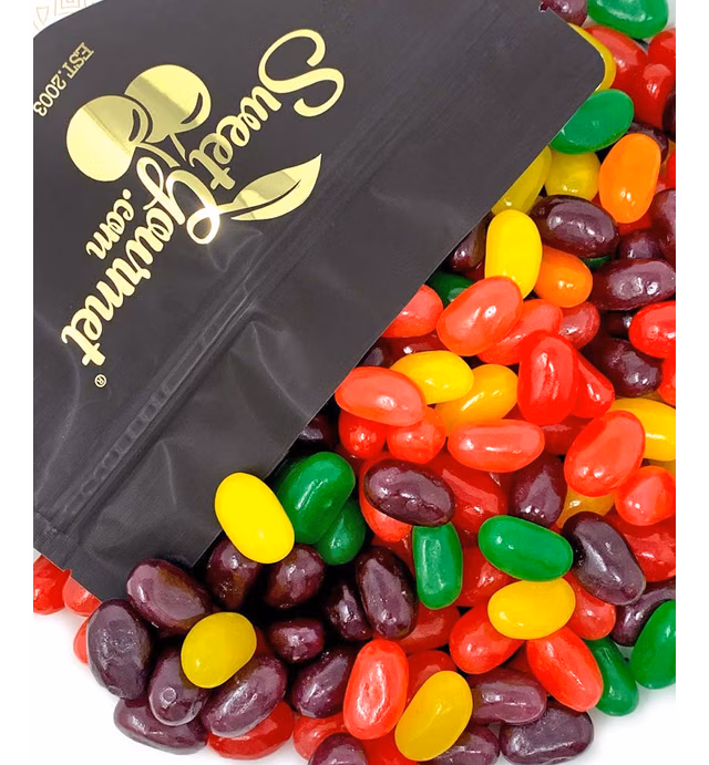 SweetGourmet Jumbo Assorted Jelly Beans | 6 Fruit Flavors Bulk Candy | 2 Pounds