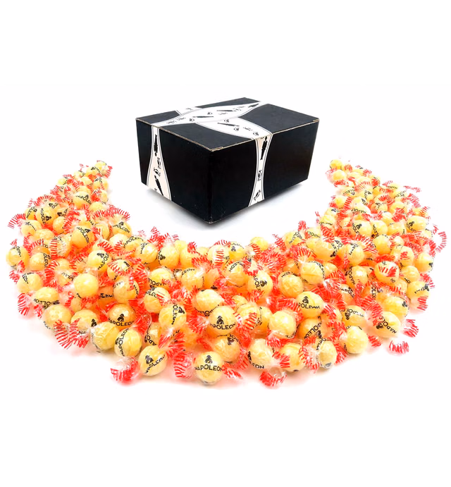 Napoleon Lempur (Lemon) Hard Candy, 3 lb Bag in a BlackTie Box