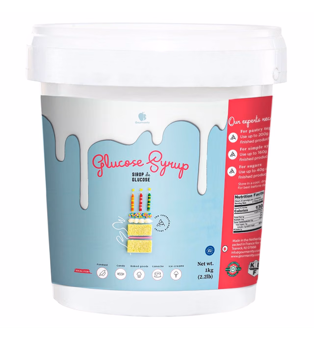 Gourmanity 2.2 lb, (Pack of 6), Glucose Syrup, Confectioners Glaze, Liquid Glucose For Baking, Liquid Glucose Syrup, Glucose Baking, Fondant Glaze, Glucose Sugar Syrup, Sucrose Syrup, Kosher