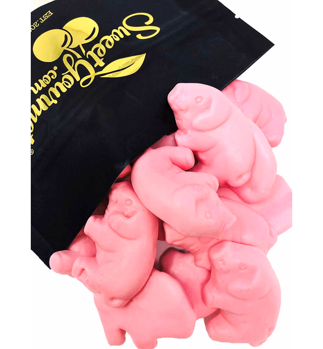 SweetGourmet Raspberry Pink Gummy Pigs Candy | 2 Pounds