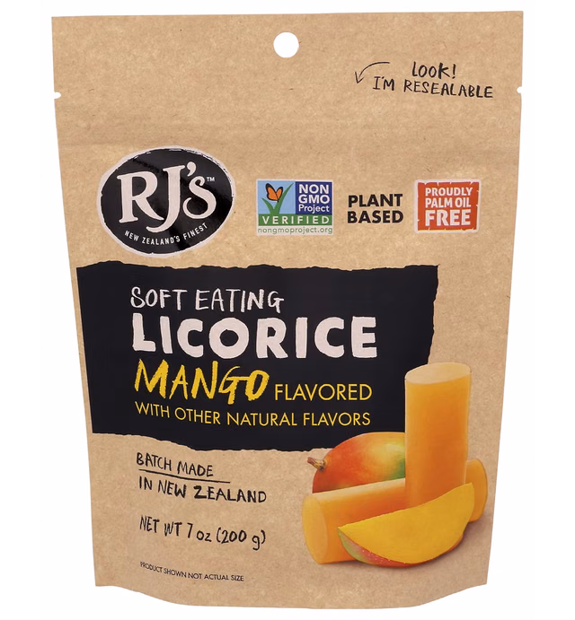 RJS LICORICE Natural Mango Licorice Logs, 7.05 OZ