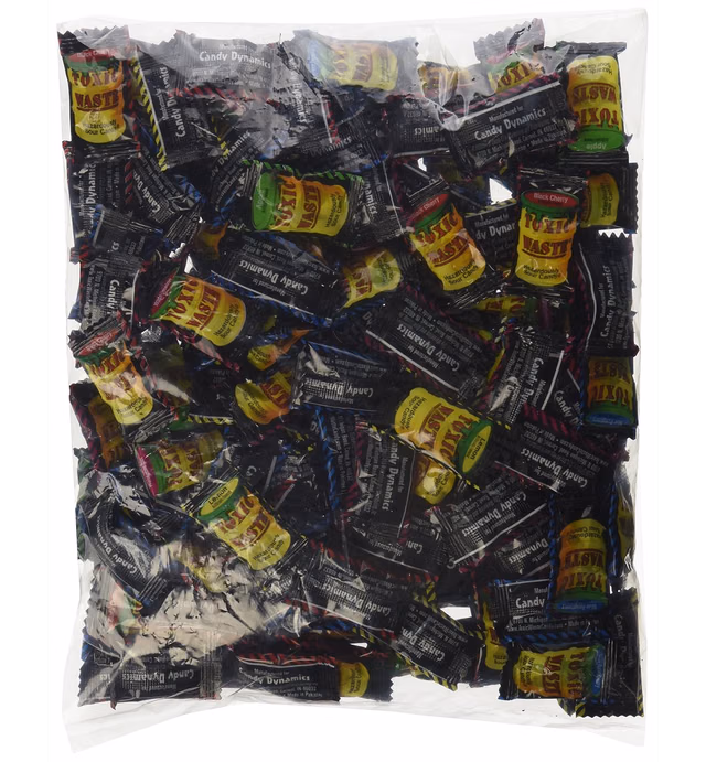 Toxic Waste Assorted Sour Candy, 1 lb Bag in a BlackTie Box