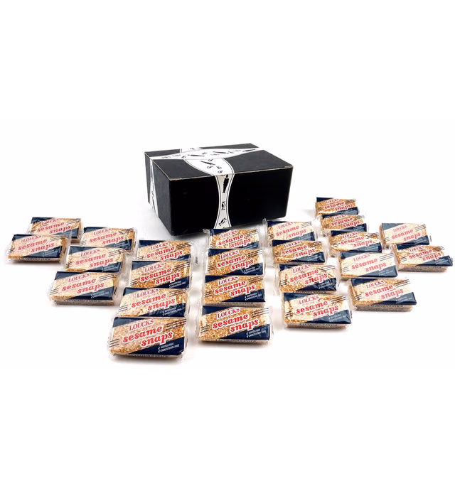 Loucks Sezme Sesame Snaps, 1.4 oz Packages in a BlackTie Box (Pack of 24)