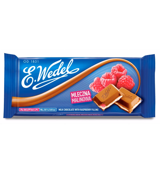 E.Wedel Milk Chocolate with Raspberry Filling, 3.5 Ounce (Pack of 5)