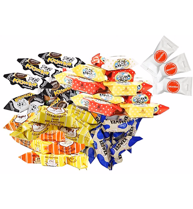 TASTE OF POLAND KROWKI MIX 2 LB MILANOWEK, WAWEL, SOLIDARNOSC, WEDEL. Fudge Candy Mix From Poland By Granda.