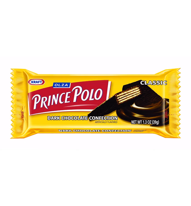OLZA Prince Polo Classic Dark Chocolate Confection, 32-Count (1.2-Ounces) Bars