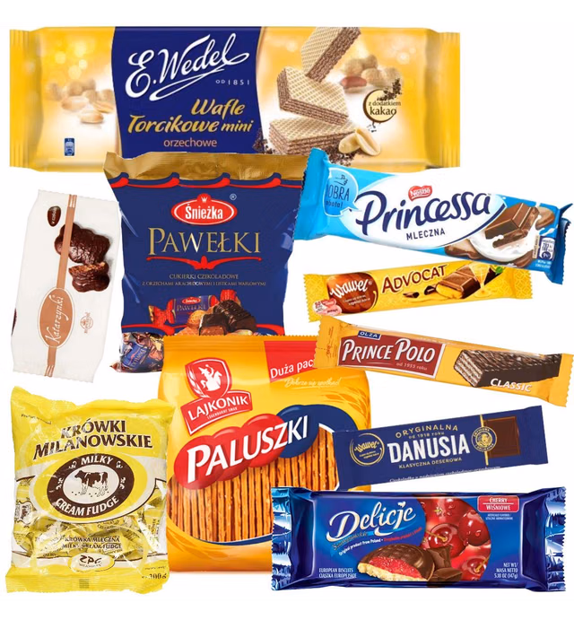 Snacks ByEurop Sweets of Poland Premium Candy Polish Snack Box 3.5lb, Ultimate Variety Gift Box Sampler Pack Assortment of Treats