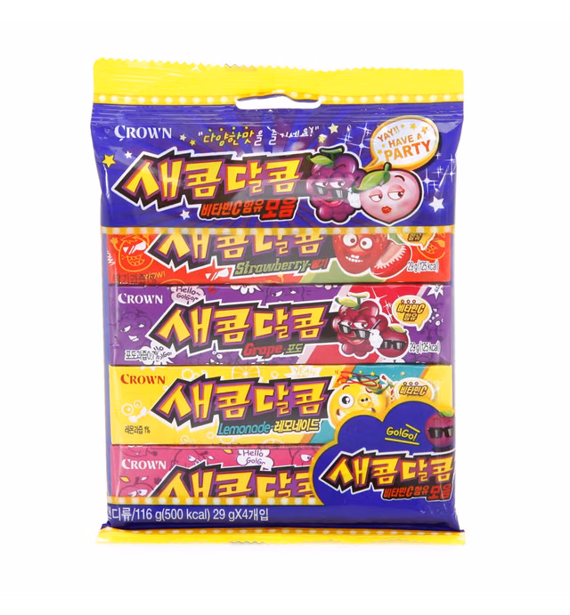 Korean Sweet and Sour Assorted Flavored Chewy Candy 116g (5 Pack)