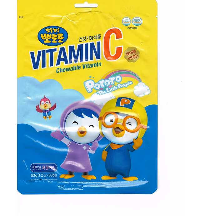 Pororo the Little Penguin Peach Flavor Chewable Candy # 60 grams (50 tabs / 1 pack)