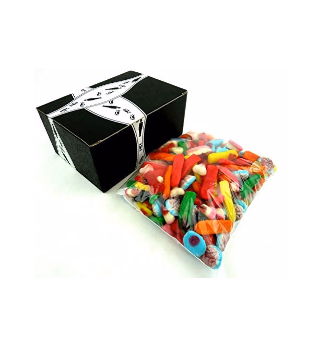 Cuckoo Luckoo Gummy Missing Body Parts, 2 lb Bag in a BlackTie Box