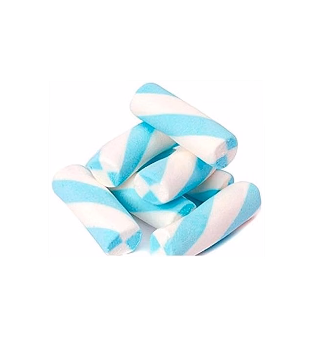 Candy Shop Blue & White Marshmallow Twists - 2.2 lb Bag