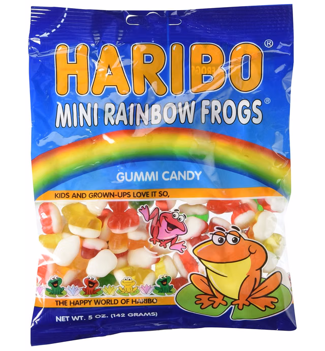 Haribo Gummies - Mini Rainbow Frogs - 5 oz