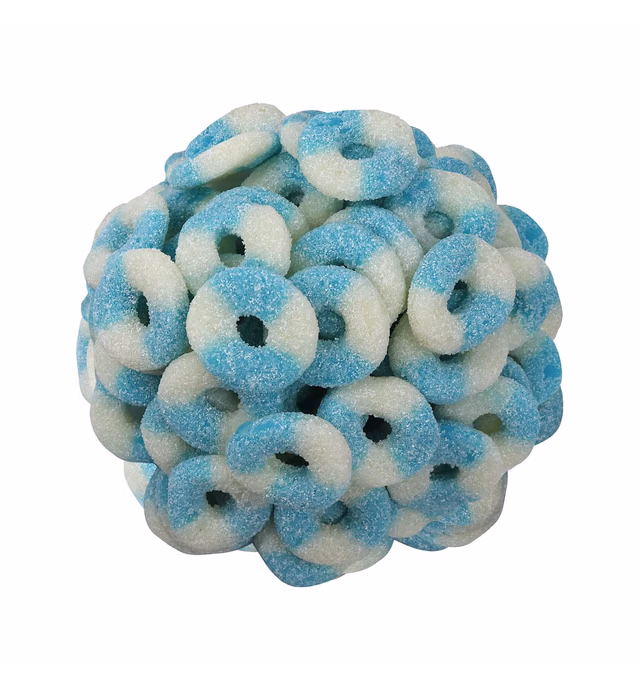 Smarty Stop Mini Sour Gummy Rings Candy GummiRoos (Blue Raspberry, 2.2 Pound (Pack of 1))