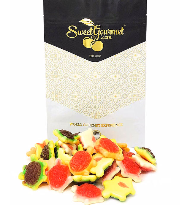 SweetGourmet Jelly Filled Gummy Turtles | Vidal Bulk Candy Unwrapped | 1 Pound