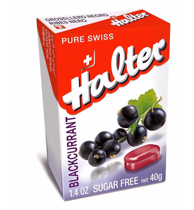 Halter Sugar Free Candy, Blackcurrant, 1.4-Ounce Boxes (Pack of 16)
