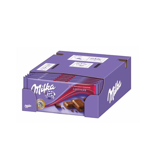 Milka Chocolate Bar, Zartherb Bittersweet, 3.5 Ounce (Pack of 23)