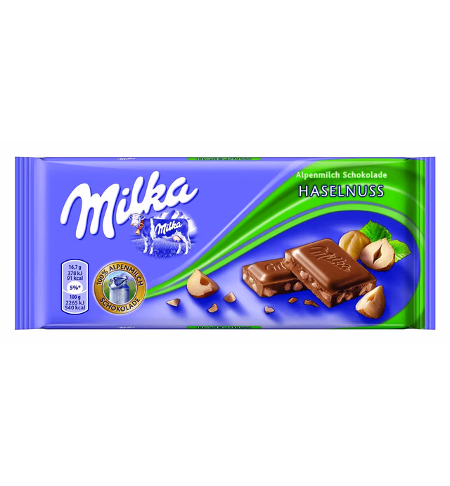 Milka Crushed Hazelnut Chocolate Bar, 3.5 Ounce (Pack of 20)