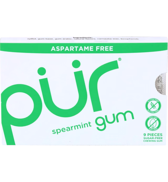 PUR Spearmint Gum, 9 CT