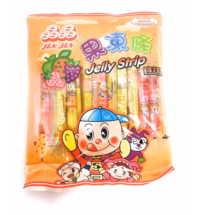 Jin Jin - Jelly Strip (Jelly Filled Straws in Assorted Flavors) - Net Wt. 14.1 Oz.