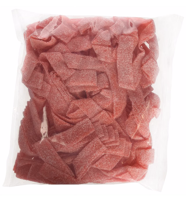Gummy Candy - Sour Strawberry Belts - 1 Lb.