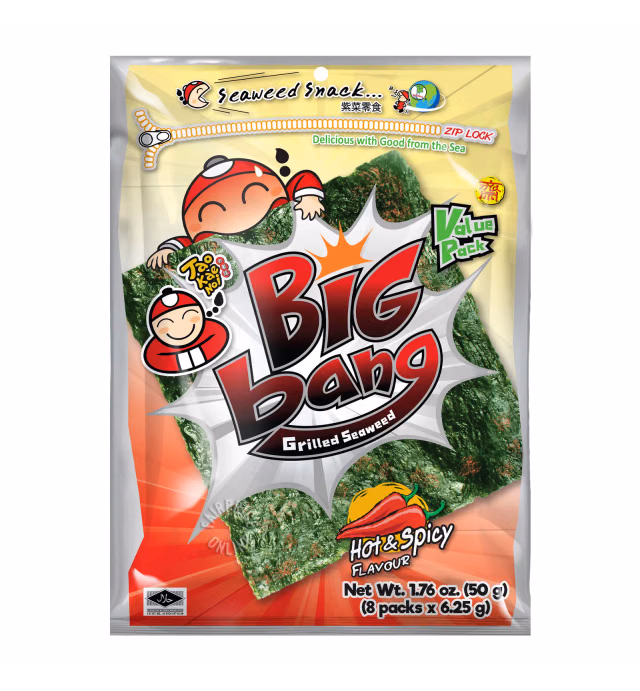 Tao Kae Noi Big Bang Grilled Seaweed - Hot & Spicy
