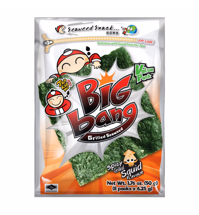 Tao Kae Noi Big Bang Grilled Seaweed - Spicy Grilled Squid