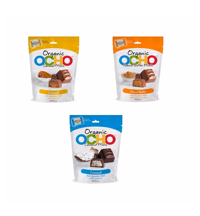 OCHO Organic Originals (6-pack) Variety: PB, Caramel, Coconut
