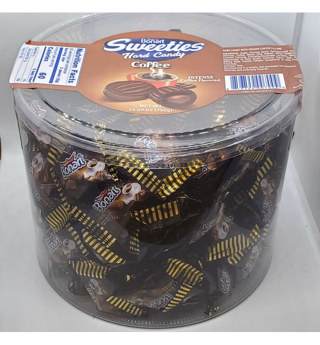Bonart Sweeties Coffee Hard Candy Center Filled 750gr Tube Box Halal