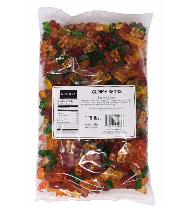 Assorted Gummy Bears Candy - 5 Lbs