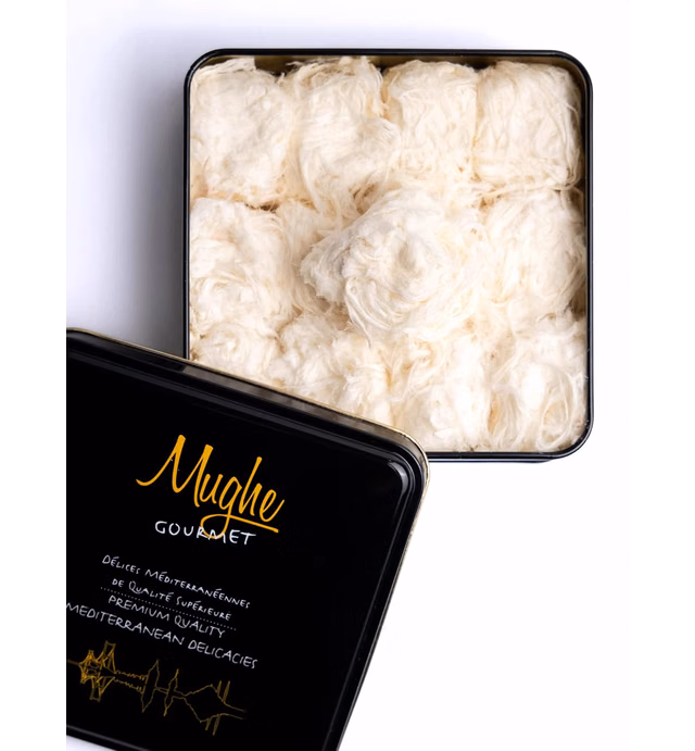 Mughe Gourmet Turkish Cotton Candy Pismaniye Sweet (12 Fluffs) - Special Halva Candy Gift Box - Confectionery Pishmaniye - Traditional Floss Halvah - Perfect Gifts for Birthdays, Father's Day