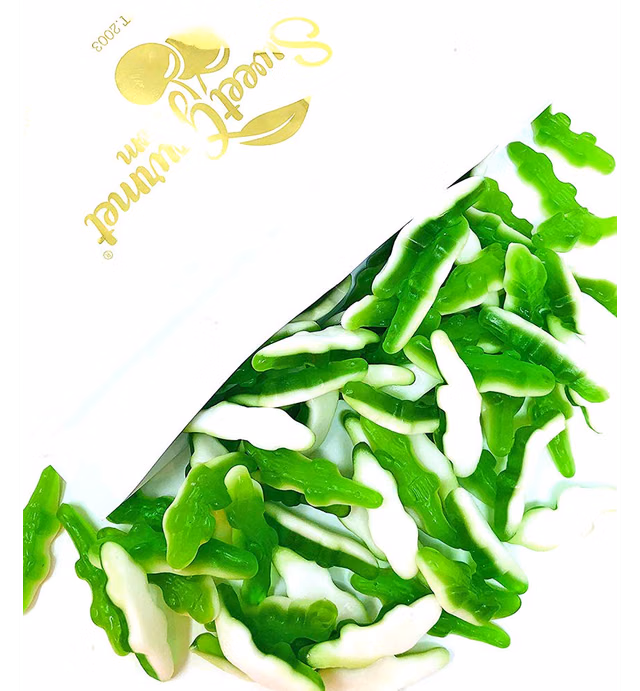 SweetGourmet Gummy Crocodile Candy | Green Layer and White Foam Bottom | Alligator Gummi | Halal | 3 Pounds