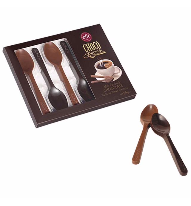 ELIT 1924 Chocolate 6 Spoons (Milk & Dark Chocolate) 54g Turkey Import