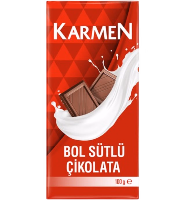 KARMEN BOL SÜTLÜ ÇİKOLATA 100G