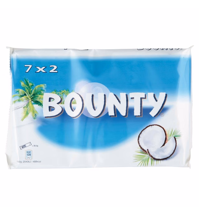 Original Bounty Chocolate Bar Pack Imported From The UK England Moist Tender Coconut Covered In Thick Milk Chocolate The Best Of British Coconut Covered In Chocolate Bounty Twin Chocolate 399 g