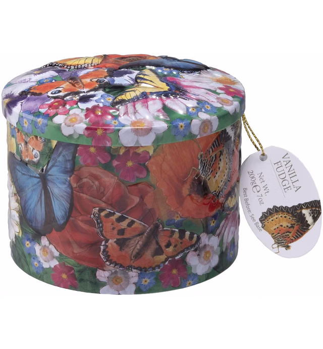 Gardiners of Scotland Fudge Wildlife Tins, 7oz (Butterflies & Flowers)
