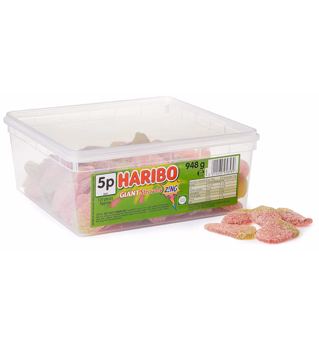 Haribo Giant Sour Strawberries Gummy Sweets