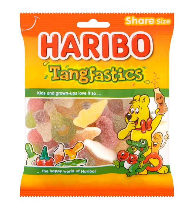 Original Haribo Tangtastic Gummy Candy Imported From The UK England The Best Of British Gummy Candy HARIBO Tangfastics Bag, 140 g