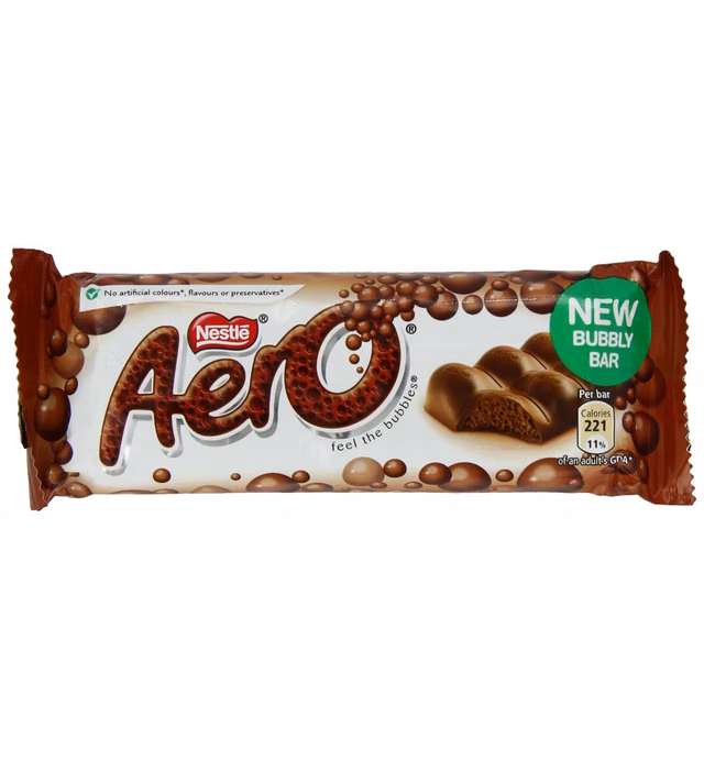 Nestle Aero Milk Chocolate Bar, (27 g) 1.4 Ounce (Pack of 12)