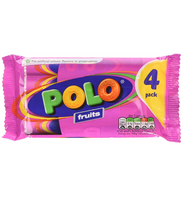 Original Polo Fruit Mints 4 pack Imported From the UK, England Polo Fruits Sweet