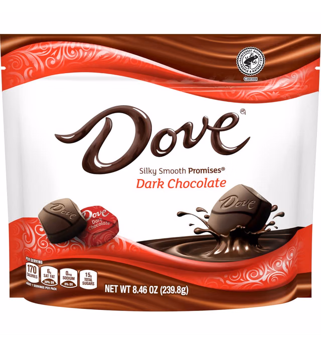 DOVE PROMISES Mother's Day Gifts Dark Chocolate Candy, Individually Wrapped, 8.46 oz Bag