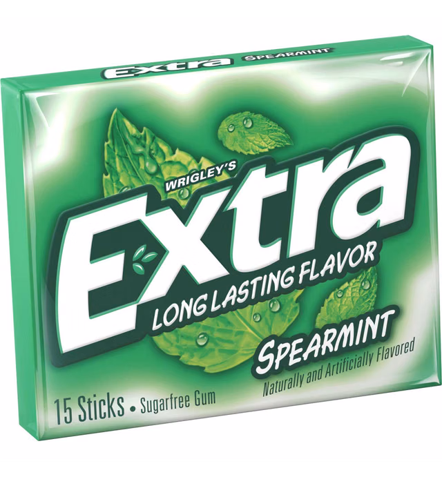 Extra Spearmint Sugarfree Gum, 15 Piece (Single Pack)