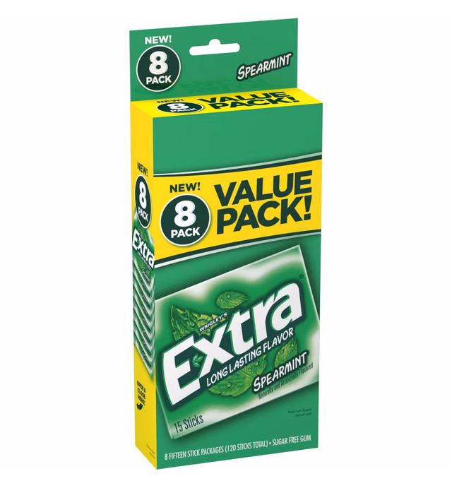 Extra, Spearmint Sugarfree Gum, 8 ct